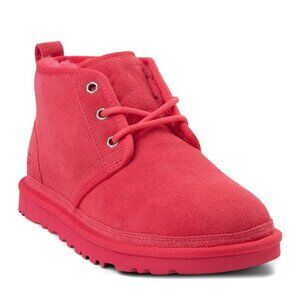 UGG Neumel Chukka Boots Lace Up Suede Ankle Booties Pink Glow Size 7 NEW